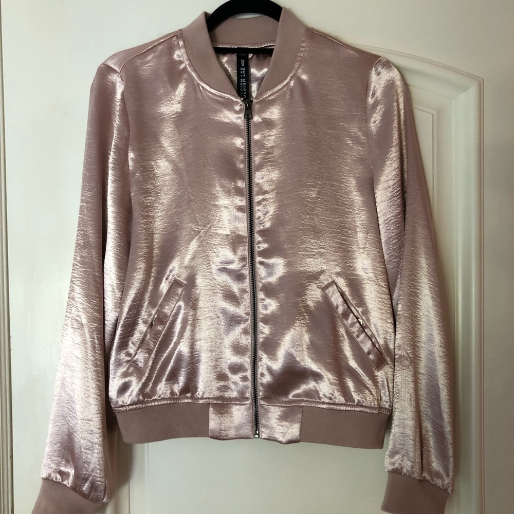 Pink Satin Bomber Jacket - Picture 4 of 5